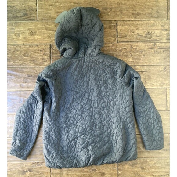 Disney Mickey Mouse Ears Jacket Womens L Black  Quilted Fleece Lined Sherpa - Picture 2 of 12